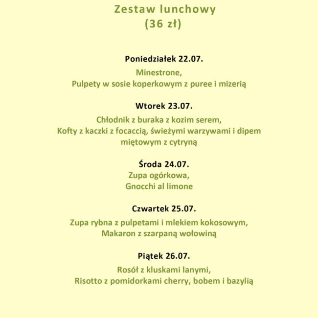 Lunch menu - Jakość robi różnicę